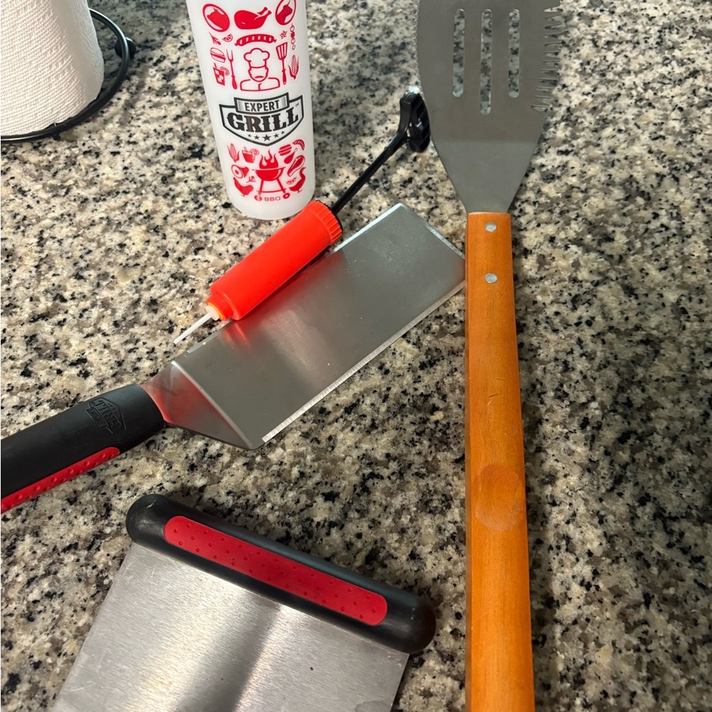 Expert Grill BBQ Tool Set with Red and Silver Accents